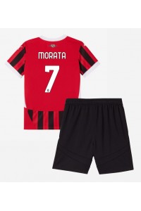 AC Milan Alvaro Morata #7 Babytruitje Thuis tenue Kind 2024-25 Korte Mouw (+ Korte broeken)